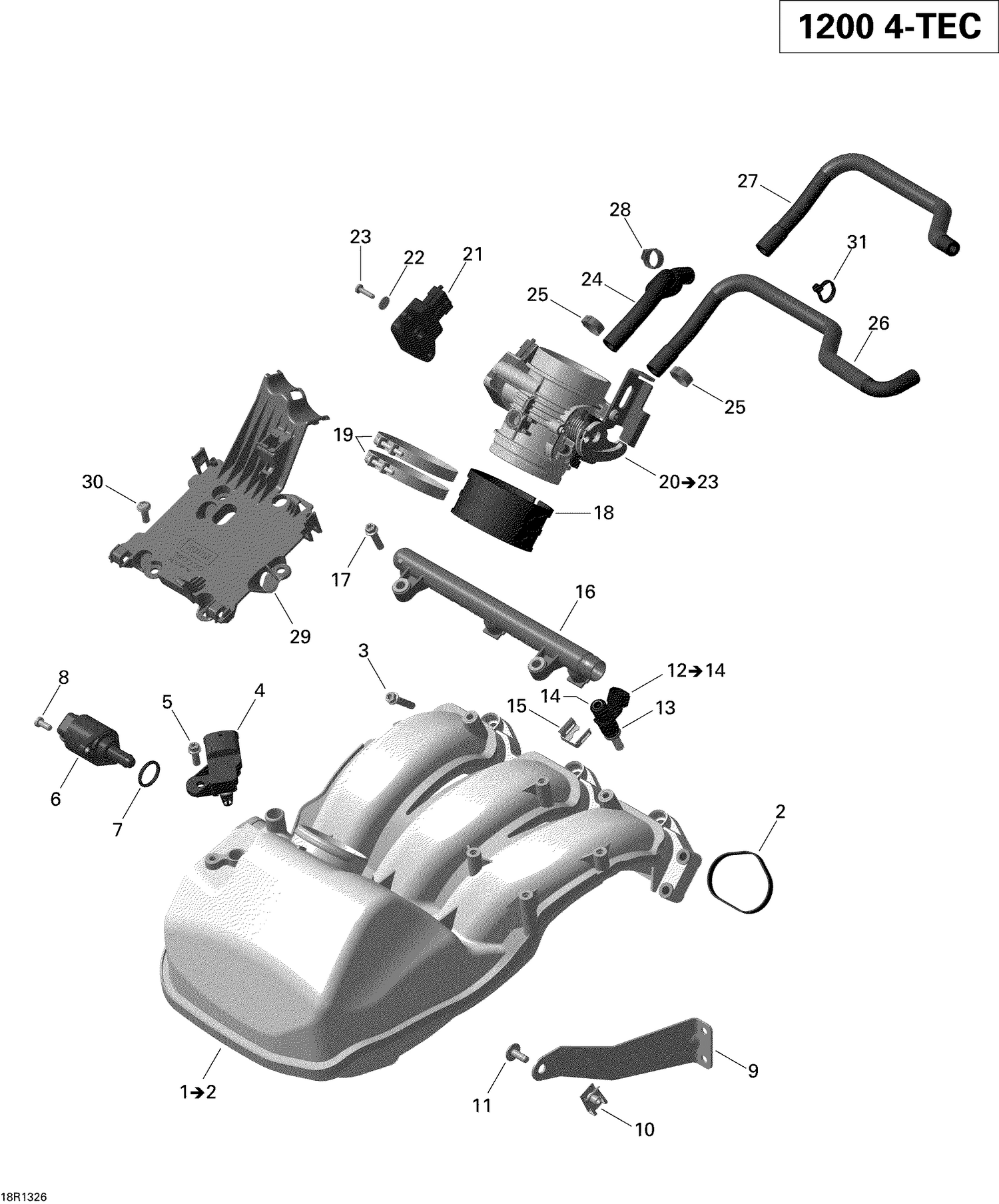 02- Air Intake Manifold And Throttle Body GSX SE