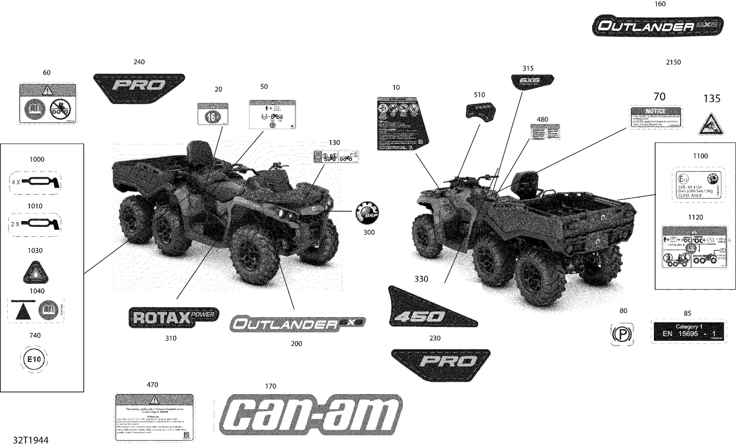 09- Decals Outlander 6X6 - 450 EFI