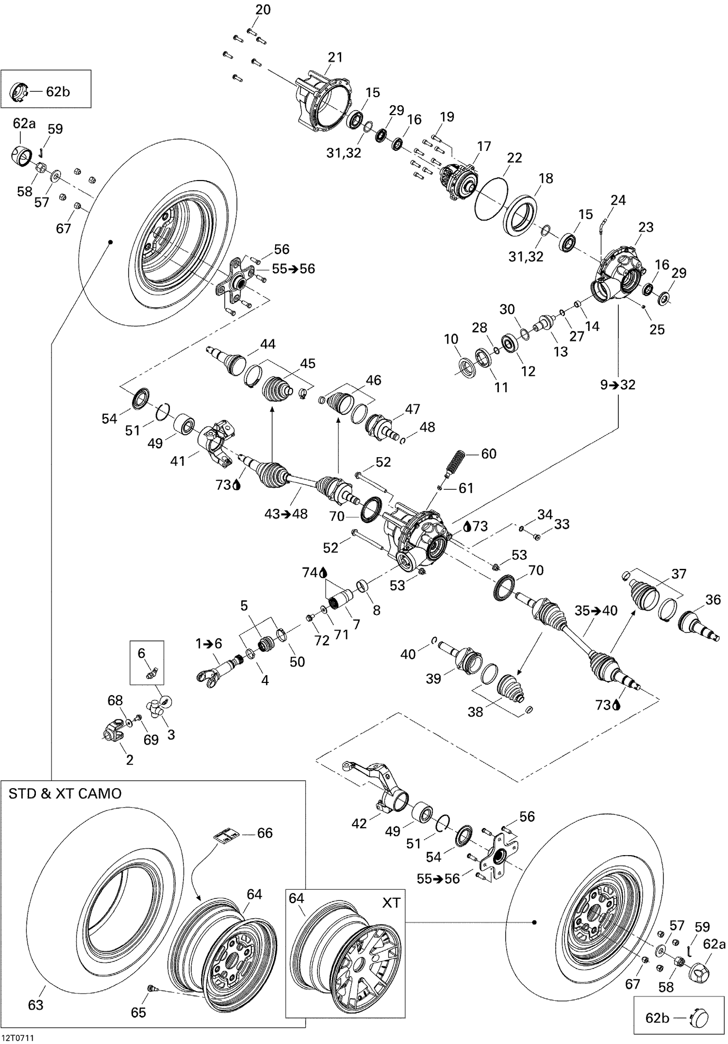 07- Drive System, Front XT