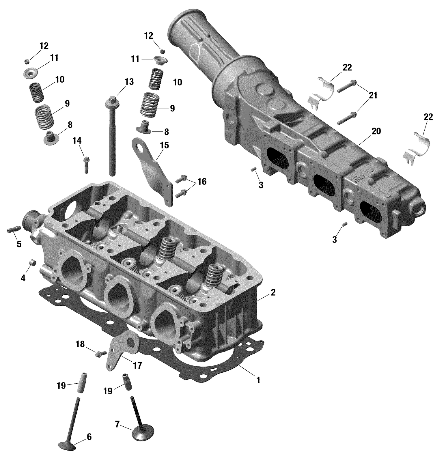 01- Rotax - Cylinder Head And Exhaust Manifold