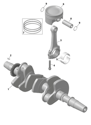 01- Rotax - Crankshaft And Pistons Schematic
