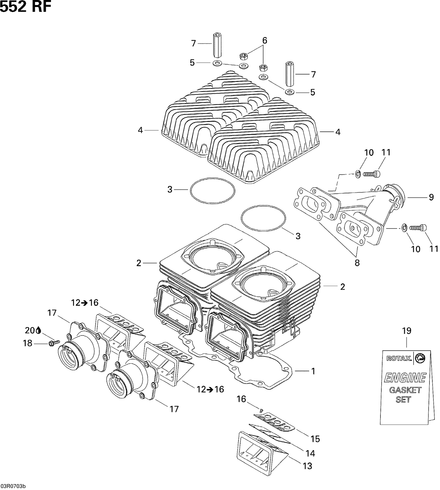 01- Cylinder, Exhaust Manifold And Reed Valve 2