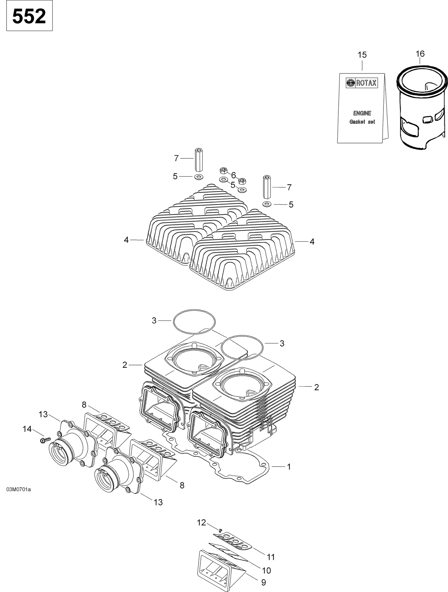 01- Cylinder and Cylinder Head 550F SUV