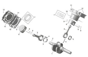 01- Rotax - Crankshaft, Pistons And Cylinder Schematic