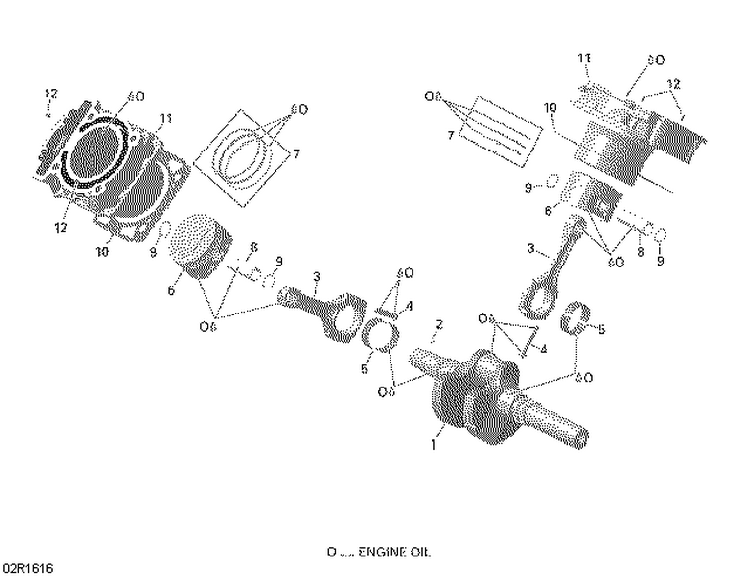 01- Crankshaft and Pistons - 650 EFI