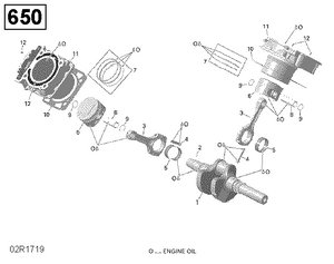 01- Crankshaft And Pistons - 650 Efi Schematic
