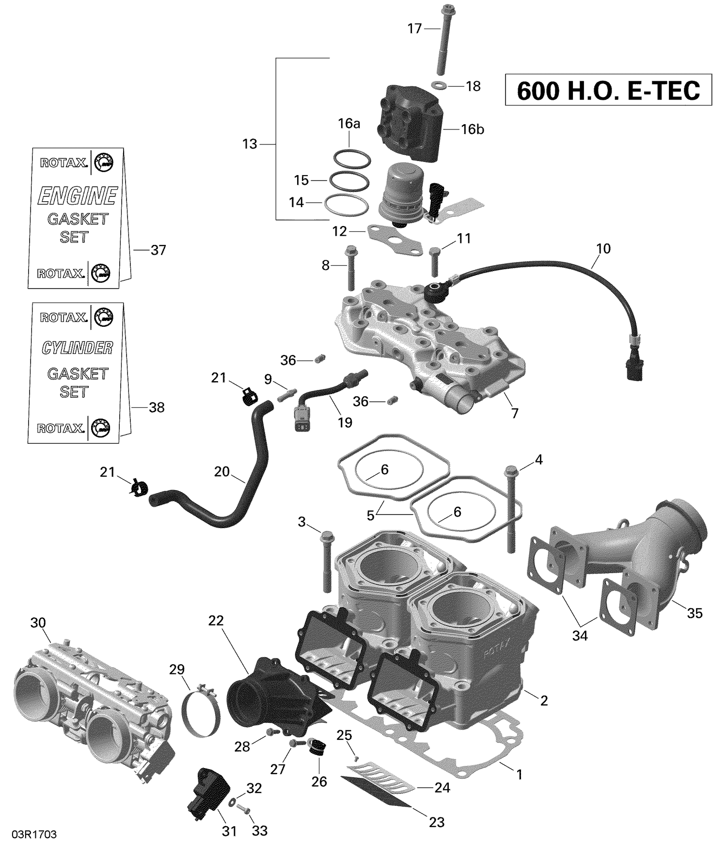 01- Cylinder and Injection System - 600HO E-TEC