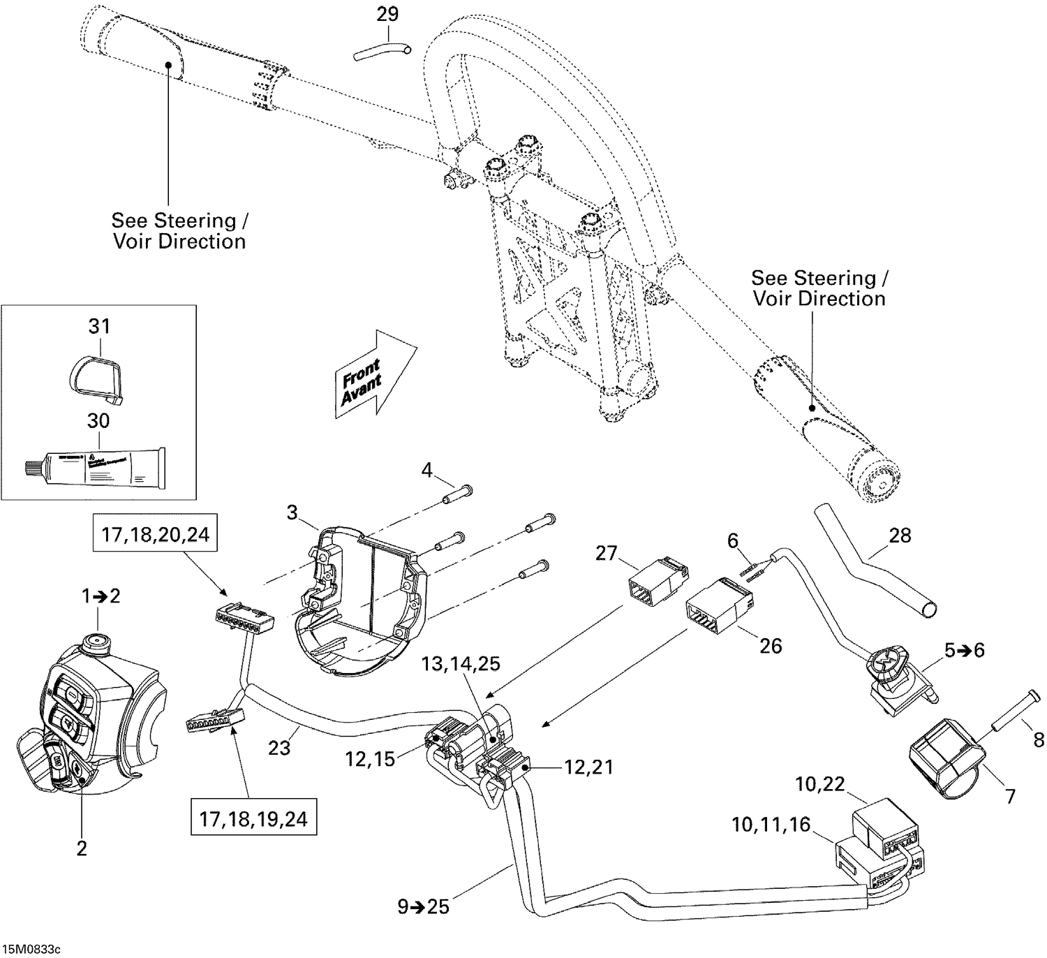 10- Steering Wiring Harness 600HO SDI, Renegade