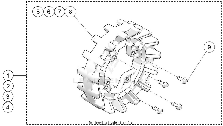 Camso Replacement 4 Bolt Sprocket Kit - 15/4 (7009-00-7115)