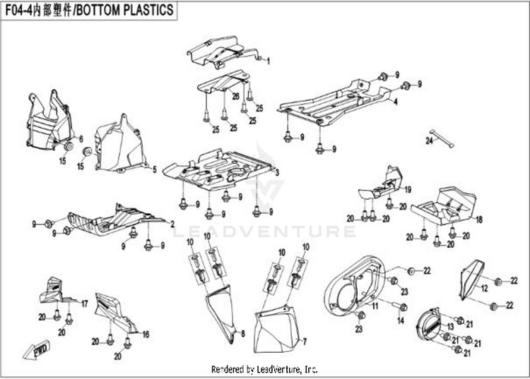 Plastic Parts Iv CFORCE 400 CF400AU 2016 Crystal Orange Schematic