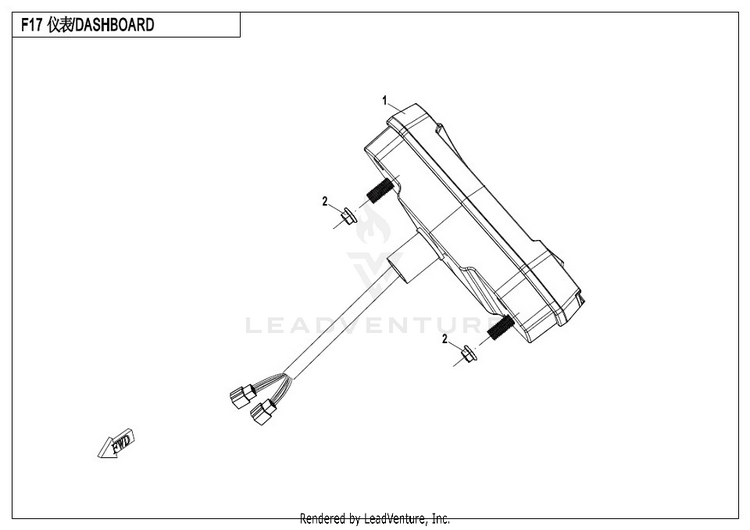 Dashboard CF500AU-7S CFORCE 500 S 2017 Ferrari  Red Schematic