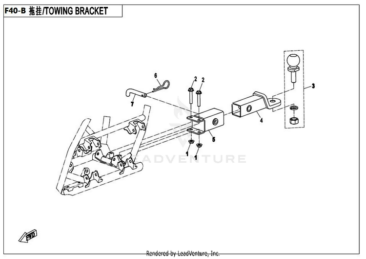Towing System(Receiver Type) CF500AU-7S CFORCE 500 S 2017 Ferrari  Red Schematic