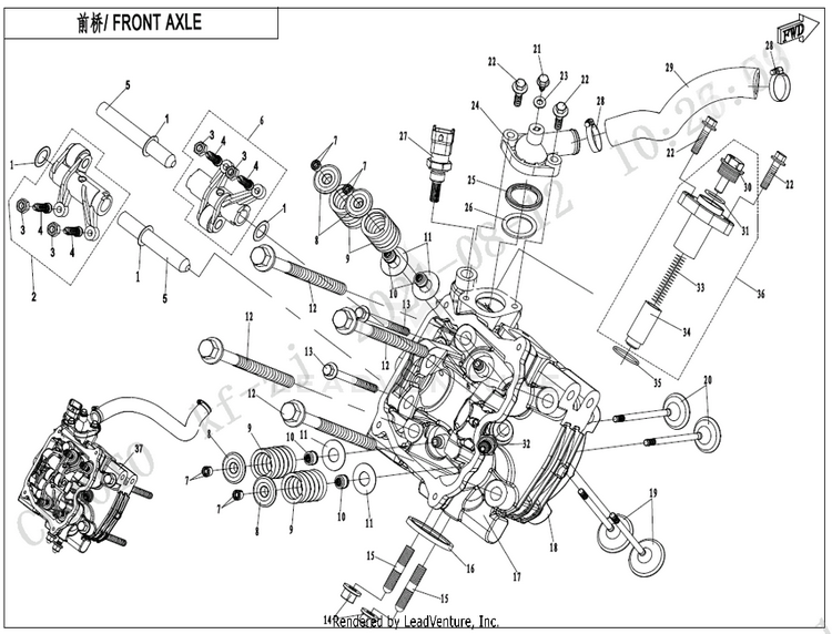 Cylinder Head No.1 Assy. CF800 ZFORCE 800 EX EPS 2022 ATHENS BLUE Schematic