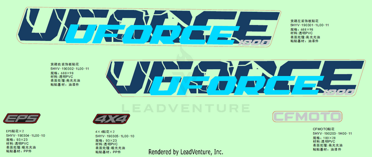 Decal Kits((Twilight Blue) CF1000UZ UFORCE 1000 2025 Nebula Black Schematic