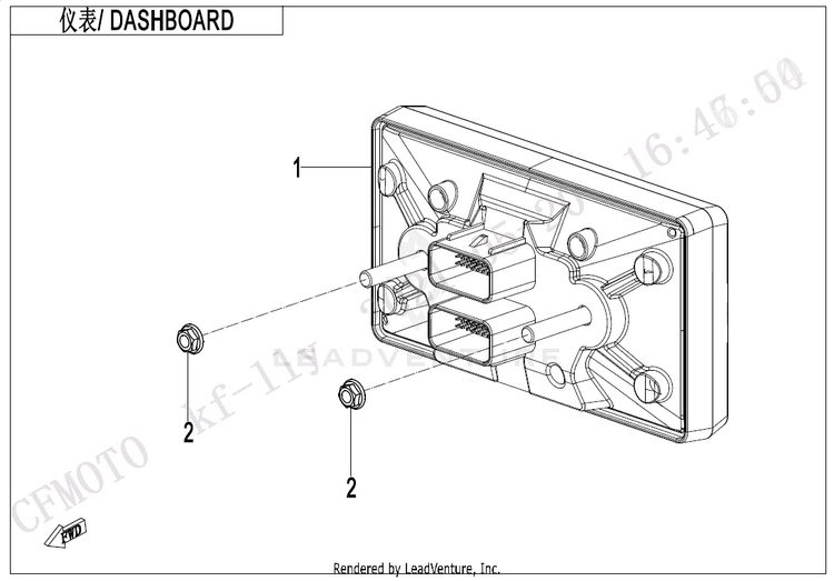 Dashboard CF1000UZ UFORCE 1000 2025 Nebula Black Schematic