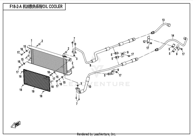 Oil Cooler - Type Ii CFORCE 800 CF800-2 2017 Crystal Orange Schematic