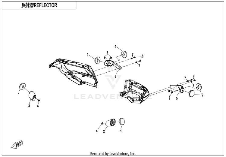 Reflector CF800AU-2A CFORCE 800 EPS 2020 Crystal Orange Schematic