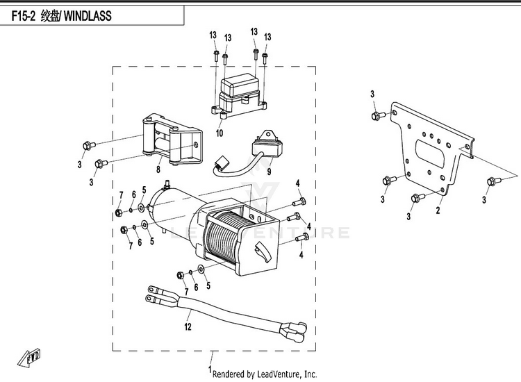 Winch Assy CFORCE 800 CF800-2 2017 Crystal Orange Schematic