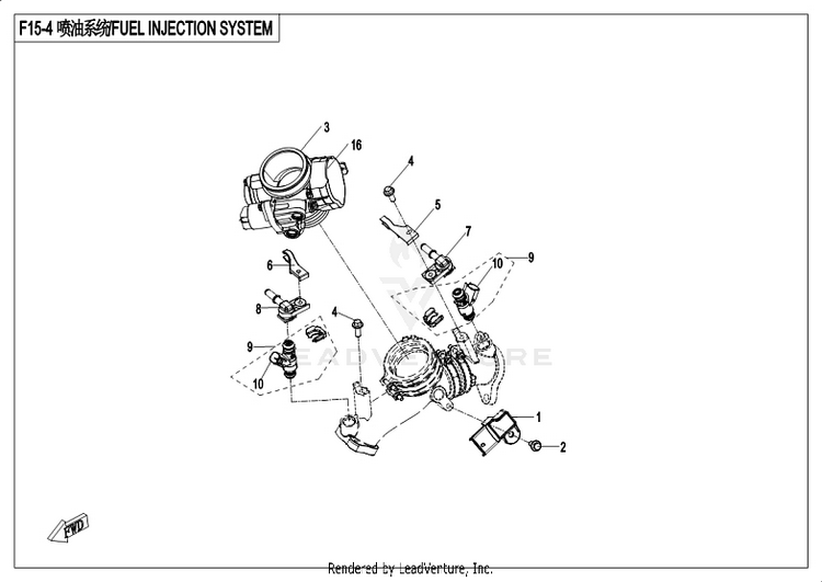 Fuel Injection System CF800-3 UFORCE 800 EPS 2018 Grey Schematic