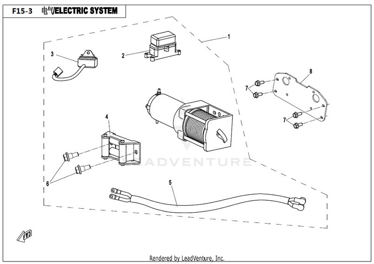 Winch (Accessory) CFORCE 400 CF400AU 2017 Crystal Orange Schematic