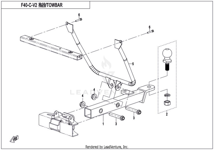 Towbar CF800-3 UFORCE 800 EPS 2018 Grey Schematic