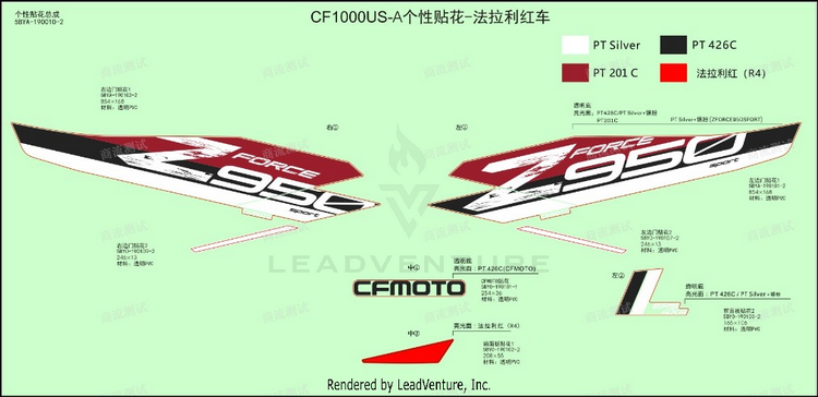 Decal(Fire Red) ZFORCE 950 Sport CF1000US-A 2020 Fire Red Schematic