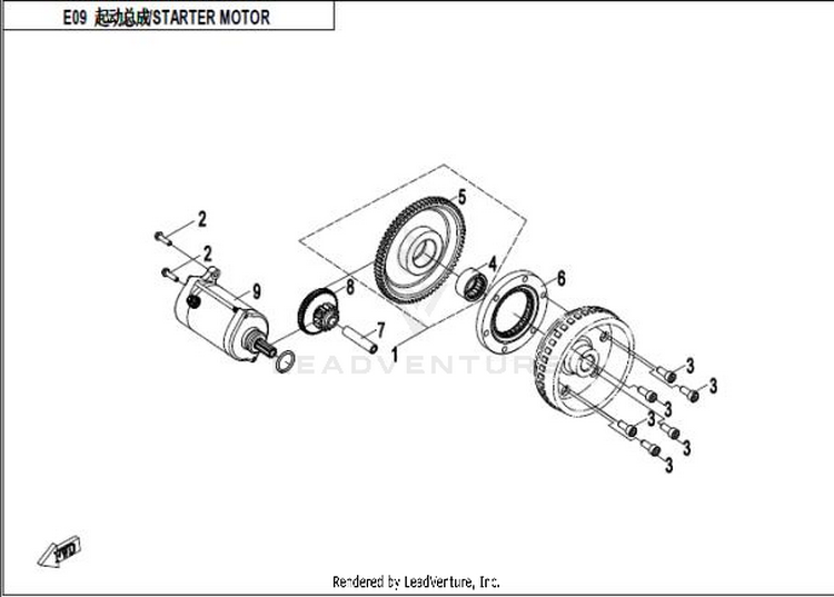 Starter Motor CFORCE 400 CF400AU 2016 Crystal Orange Schematic