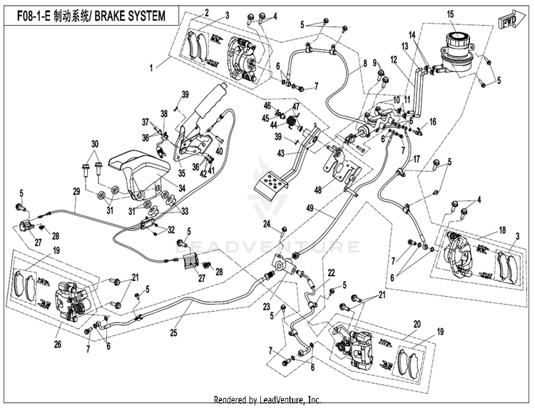 Brake System (Sumitomo) CF800 ZFORCE 800 EX EPS 2022 ATHENS BLUE Schematic
