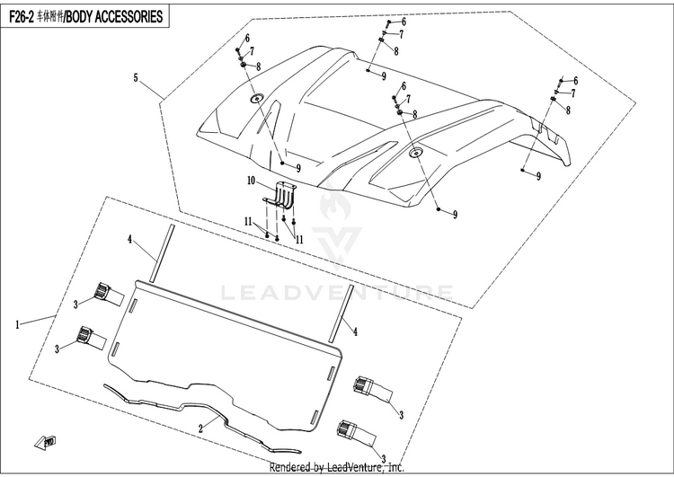 Body Accessories (2) CF800-3 UFORCE 800 EPS 2018 Grey Schematic