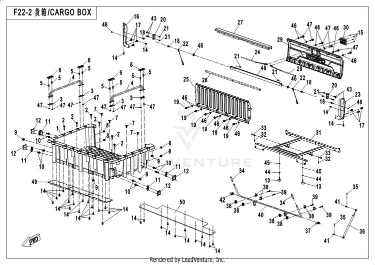 Cargo Box (2) UFORCE 500 CF500UU 2017 Crystal Orange Schematic