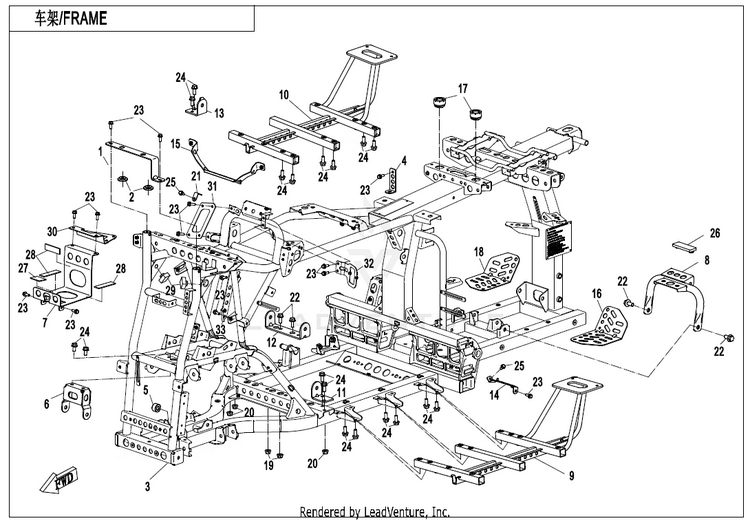 Frame CF800AU-2A CFORCE 800 EPS 2020 Crystal Orange Schematic