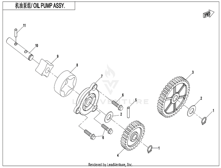 Oil Pump Assy. CF800 ZFORCE 800 EX EPS 2022 ATHENS BLUE Schematic
