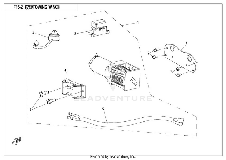 Towing Winch CF500AU-7S CFORCE 500 S 2017 Ferrari  Red Schematic