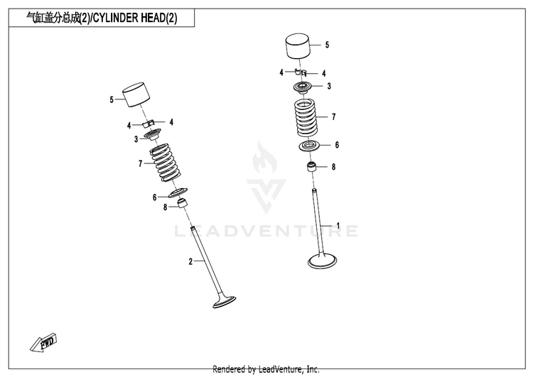 Cylinder Head(2) CF400-7US 450NK 2024 Nebula White Schematic
