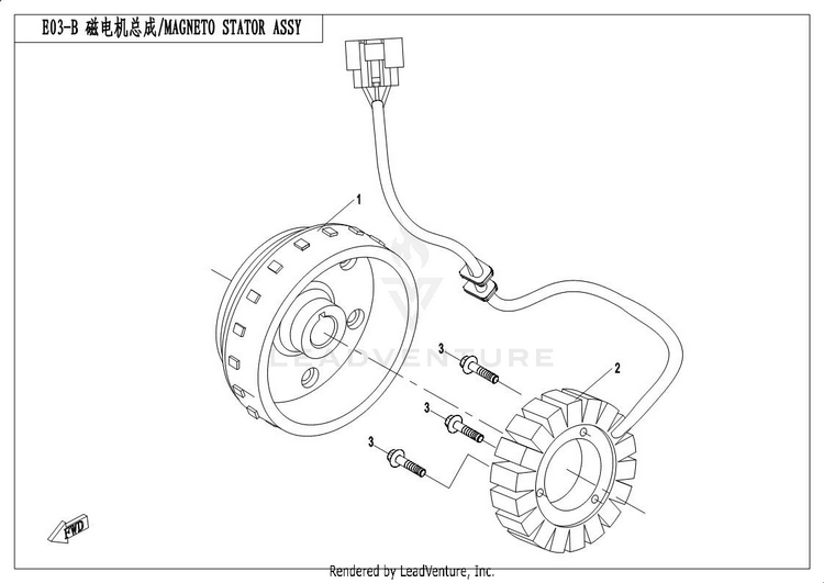 Magneto Stator Assy(Eps) UFORCE 500 CF500UU 2017 Crystal Orange Schematic
