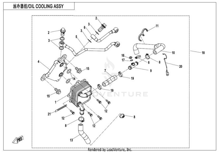 Oil Cooling System ZFORCE 950 HO EX CF1000SZ-D 2023 Nebula Black Schematic