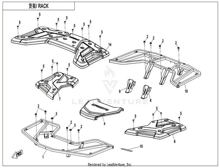 Rack CF600AU-3S CFORCE 600 2022 Force Red Schematic