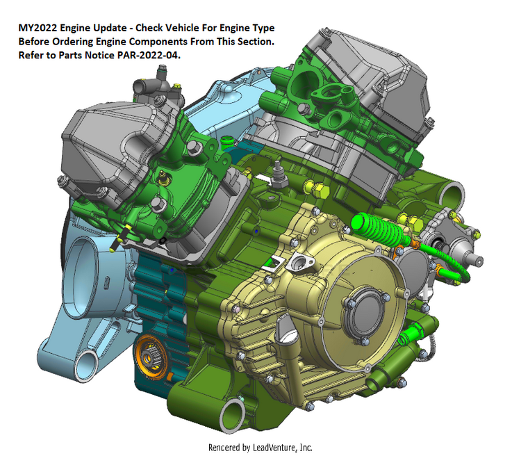 Long Block (Dry Clutch) CF800 ZFORCE 800 EX EPS 2022 ATHENS BLUE Schematic
