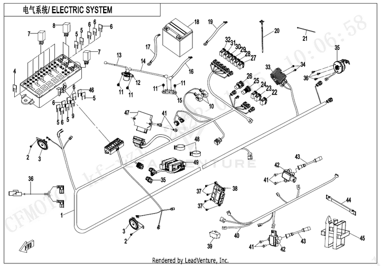 Electric System (With Bcm) ZFORCE 950 HO EX CF1000SZ-D 2022 Lava Orange Schematic