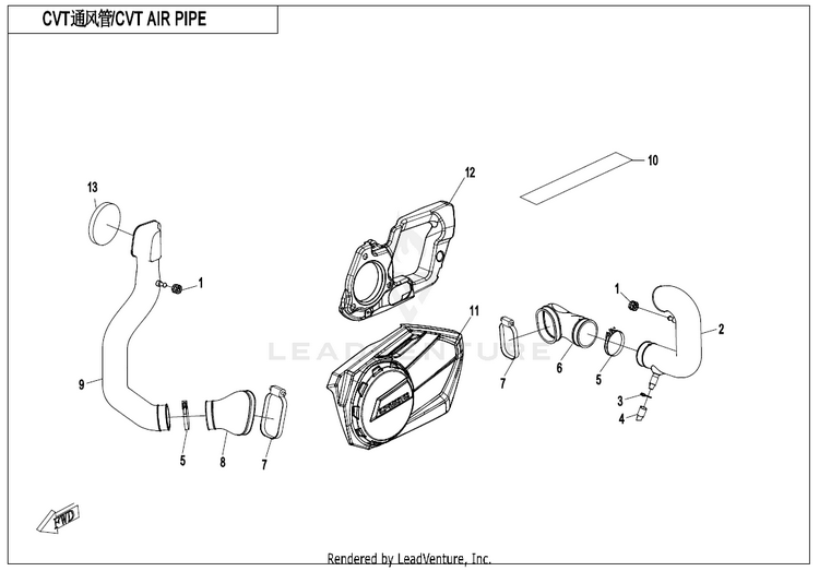 Cvt Air Pipe CF800AU-2A CFORCE 800 EPS 2020 Crystal Orange Schematic
