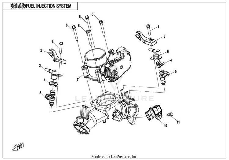 Fuel Injection System ZFORCE 950 HO EX CF1000SZ-D 2022 Lava Orange Schematic