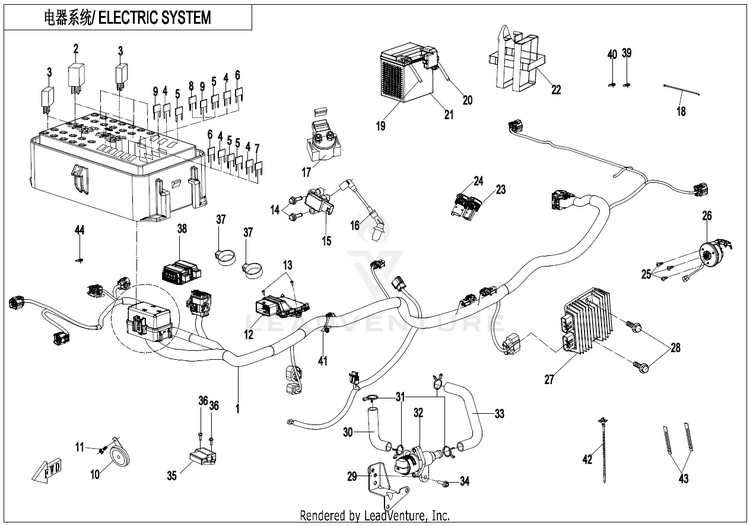 Electric System CF500AZ-9S CFORCE 500 S 2022 Force Red Schematic