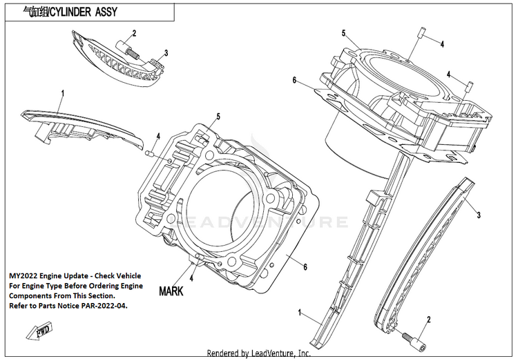 Cylinder Body CF800 ZFORCE 800 EX EPS 2022 ATHENS BLUE Schematic