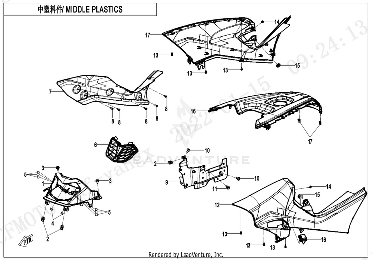 Middle Plastics CF500AZ-9S CFORCE 500 S 2022 Force Red Schematic