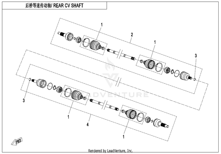 Rear Cv Shaft CF500AZ-9S CFORCE 500 S 2022 Force Red Schematic