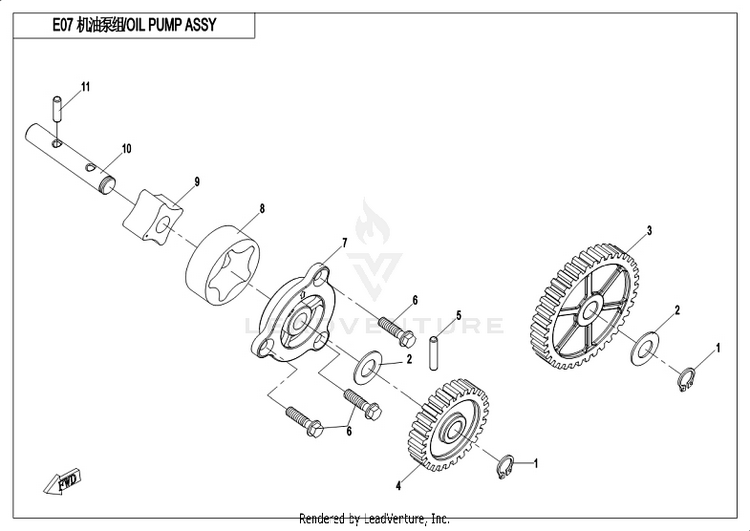 Oil Pump Assy. CF800-3 UFORCE 800 EPS 2018 Grey Schematic