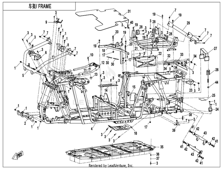 Frame CF800 ZFORCE 800 EX EPS 2022 ATHENS BLUE Schematic