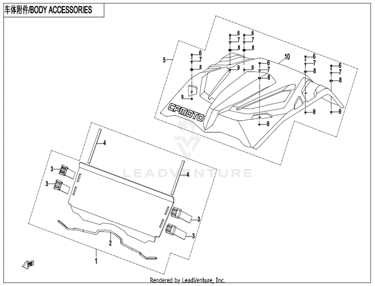 Body Accessories (Ordinary) CF800 ZFORCE 800 EX EPS 2022 ATHENS BLUE Schematic