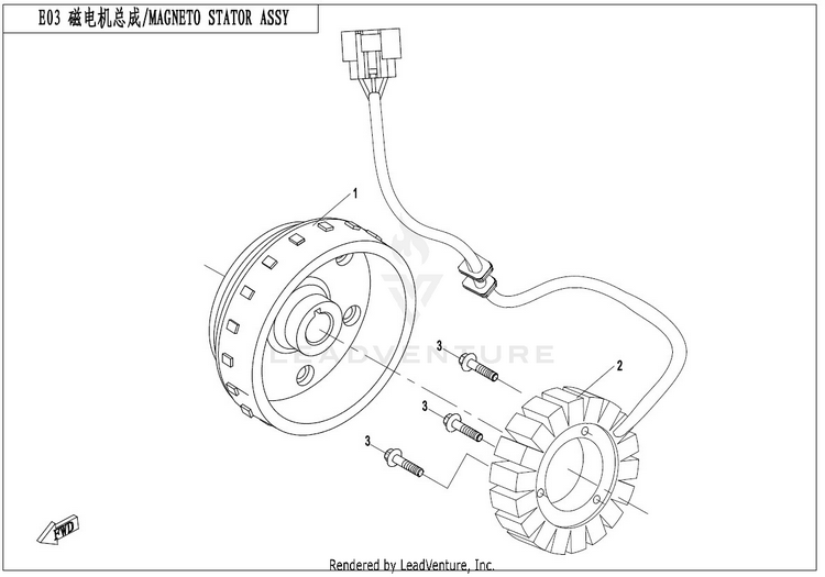 Magneto Stator Assy CFORCE 400 CF400AU 2017 Crystal Orange Schematic