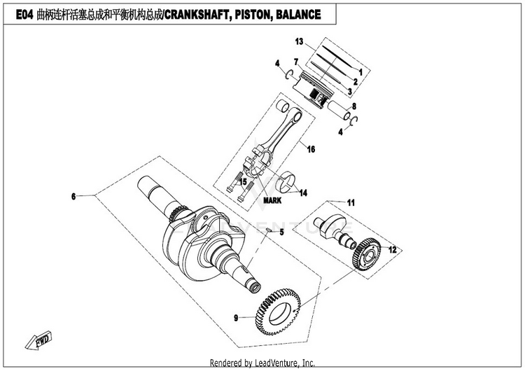 Crankshaft Piston Balancer CFORCE 400 CF400AU 2017 Crystal Orange Schematic